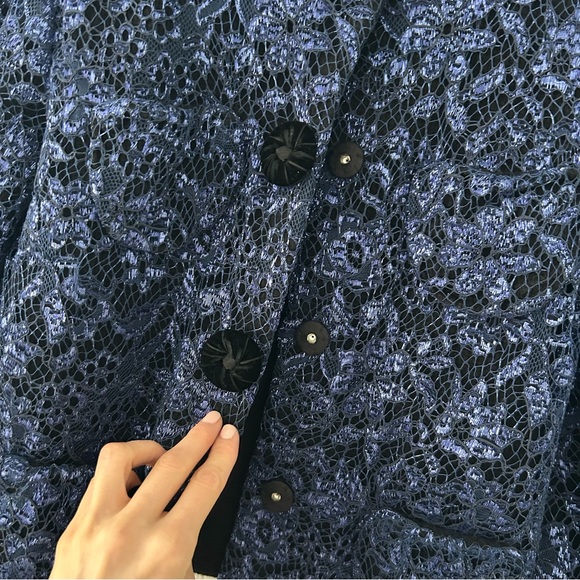MARC JACOBS Navy Metallic Lace Bolero Short Coat Jacket NWOT - Picture 6 of 8